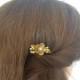 Gold Bridal Hair Comb, Flower Hair Comb, Small Hair Clip, Floral Bridal Hair Clip, Side Hair Comb, Vintage Wedding Comb, Floral Hair Comb