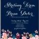 Pink Peony wedding invitation template design floral background