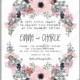 Anemone wedding invitation card printable template bridal shower invitation