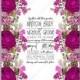 Violet purple rose ranunculus peony wedding invitation vector floral background custom invitation
