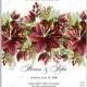 Burgundy dark red hibiscus tropical floral wreath wedding invitation floral wreath