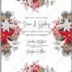 Poinsettia Wedding Invitation card winter floral wreath Christmas Party invite vector download