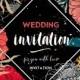 Zinnia wedding invitation card template