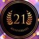 Anniversary 21 greeting card or invitation gold sparkles