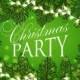 Christmas party invitation with fir wreath branches and balls