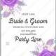 Rose wedding invitation vector card printable template ultraviolet lavender, violet flower modern floral design