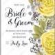 Yellow ranunculus peony eucalyptus floral wedding invitation floral watercolor