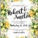 Wedding invitation card Template Yellow rose