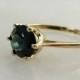 Sapphire ring, Blue sapphire ring, green sapphire ring, sapphire solitaire ring, sapphire engagement ring, Australian sapphire ring