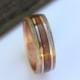 Maple wood and mahogany ring on copper ring