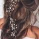 Long Bridal Hair Vine Wedding Headpiece Bridal hair accessories Wedding Hair Accessories Pearl Crystals Bridal Hair Vine