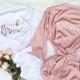 Bridesmaid Robes With Lace, Personalized Bridal Party Getting Ready Robes, Free Monogram Robes For Wedding Party, Custom Satin Lace Robe