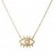 Evil eye necklace, 925 sterling silver and 18k gold plated silver , lucky charm necklace, talisman eye