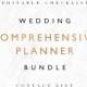 SAVE 35% Wedding Planning Bundle - Editable Wedding Checklist, Budget Tracker, Guest List, Contact List, Timeline Template, Packing List