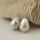 Extra large white baroque freshwater pearl earrings, 21mm x 14mm pearls, sterling silver earrings, Australian seller,Georgina Dunn Jewellery