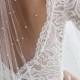Amelia Veil with pearl detail (veil with pearls, cape veil, wedding veil, bridal accessories)