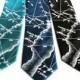 Star Chart Necktie. Constellation Print astronomy tie. Milky Way Galaxy heavens, ice blue print. French blue & more, woven satin fabric.
