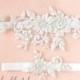 Wedding Garter Set, White Beaded Lace Garter Set,Bridal Wedding Grter,Wedding Garter Set, Ivory Wedding Garter - 1804