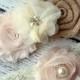 IVORY Burlap Bridal Garter Set - Keepsake & Toss Garters - Burlap Chiffon Flower Pearl Lace Garters - Rustic Country Wedding - Garder