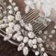 Bridal Hair Comb Wedding Decorative Hairpiece Pearl Hair Comb Silver Crystal Rhinestone Hair Clip Beaded Prom Headpiece Wedding Hair Jewelry