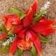 Triple Cymbidium Orchid Orange Hawaiian Flower Hair Clip, Silk Flower Hair Clip, Flower Fascinators, Beach Wedding & Bridesmaid Hair Clip