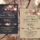Rustic Floral Wedding Invitation Set Printable Boho Wedding Invitation Suite Pale Blush Pink Roses Wedding Invitation Romantic Wedding