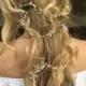 Long Hair Vine, Pearl Hair Vine, Crystal Hair Vine, Wedding Hair Accessory, Bridal Hair Wreath, Pearls Hair Crown, Rhinestone Hair Vine
