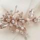Rose Gold Floral Clip, Bridal Pearl Headpiece, Wedding Clip, Floral Wedding Clip, Hair Clip, Bridal Hair Accessory, Wedding Headpiece ~2276