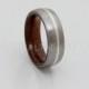 Titanium wood wedding band - Men's wedding ring - Her Wedding Ring - koa wood ring - silver lined