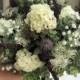 Wedding Bridal Bride Bouquet - Artificial Garden Flower Bouquet - Eucalyptus, Thistles, Gypsophila, Lavender