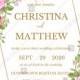 Wedding invitation set red pink rose greenery wreath card template PDF 5x7 in wedding invitation maker