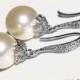 Ivory Pearl Bridal Earrings, Wedding Pearl Drop Earrings, Swarovski 10mm Pearl Earrings, Pearl Silver Earrings, Bridal Bridesmaids Jewelry