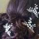 White Pearl Wedding Hair Pins, Bridal Hair Pieces, Set of 3 Pearl Hair Pins, Floral Head Pins, Pearl Hair Jewelry, Bridal Hair Accessories