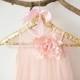 Boho Beach Blush Pink Tulle Wedding Flower Girl Dress M0076