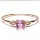 Pink Sapphire Ring / 14k Rose Gold Pink Sapphire Ring with Diamonds / Pink Sapphire Engagement Ring / Diamond and Pink Sapphire Ring
