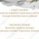 Menu wedding invitation watercolor splash greenery floral wreath, floral, herbs garland gold frame PDF 4x9 in customize online