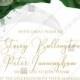 Wedding invitation set watercolor splash greenery floral wreath, floral, herbs garland gold frame PDF 5x7 in online maker