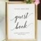 Printable Guest Book Sign Template, Modern Guestbook Sign, Rustic Guestbook Sign, Please Sign Our Guestbook, Editable Wedding Sign Template