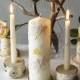 Unity Candle Holder Set, Birch Bark Taper and Cylinder Candle Holders Set of 3, Rustic Wedding Decor, Woodland Wedding Unity Candle Holders