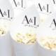 Wedding confetti cones personalised Vogue style