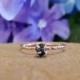 Carbonado Black Diamond Engagement Ring ~ Rough, Raw Black Diamond Solitaire Set In A Dainty Rose Gold Band ~ Size 6.5