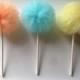 Tiny Tulle pom poms Party Decoration Cupcake Toppers
