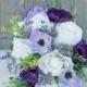 Purple Wedding Bouquet, Anemone Bouquet, Garden Bouquet, Rustic Bouquet, Silk Wedding Bouquet, Lavender Bouquet, Real Touch Bouquet