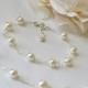 White Pearl Bridal Jewelry Set, Swarovski Pearl Necklace&Bracelet Set, White Pearl Wedding Jewelry, Bridal Pearl Jewelry, Dainty Pearl Sets