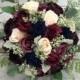 Navy &burgundy bouquet,Wedding bouquet ,wine,ivory ,dark blue,bridal bridesmaids bouquet ,winter wedding