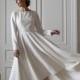 High low skirt modest wedding gown, A line wedding dress,1920 wedding dress,modern wedding dress,custom wedding dress,wedding dress,simple