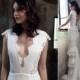 Vintage Wedding Dress,  Bridal Gown, Elegant Wedding Dress, sleeveless wedding dress, V Neck Wedding Dress, crochet wedding dress