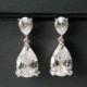 Crystal Bridal Earrings, Teardrop Crystal Silver Earrings, Wedding Jewelry, Cubic Zirconia Bridal Earrings, Wedding Jewelry, Crystal Jewelry