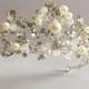 Wedding Crown Silver Plated Flowers Crystal Pearl Big Wedding Crown Headband Bridal Tiara Party Show Pageant Hair Accessories