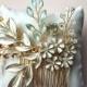 Gold Wedding Comb Crystal Pearl Hair Comb For Wedding Hair Accessories Handmade Bride Hair Jewelry Headpiece